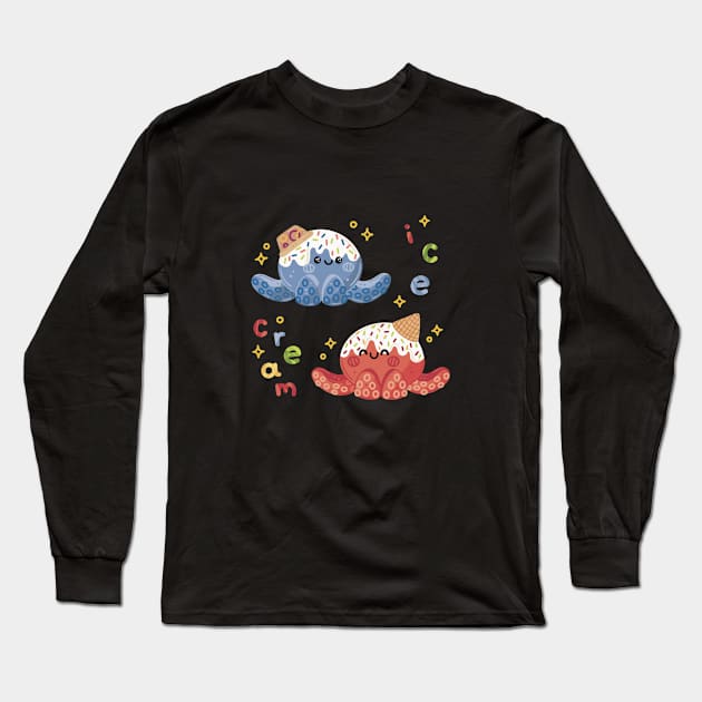 Ice cream friends Long Sleeve T-Shirt by SiselieStudio